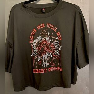 Love Me Till My Heart Stops ROMWE crop top 3x